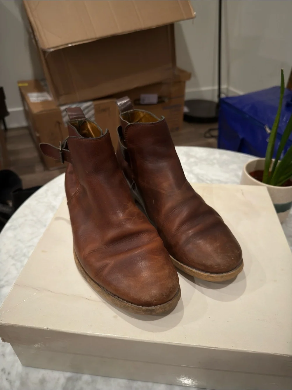 All Saints Men's Brown Leather Chukka Boot in Vegetal leather